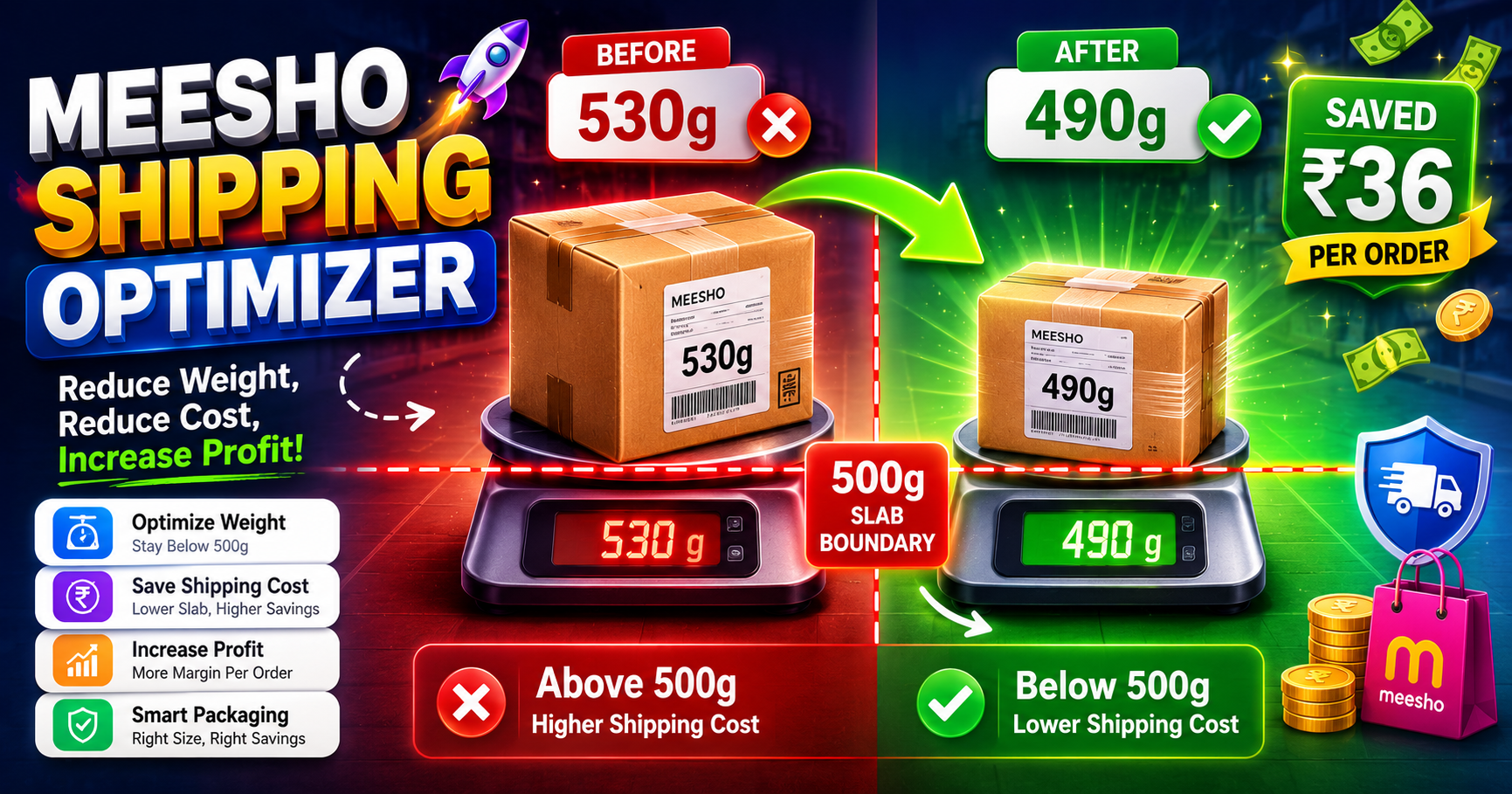 How to Cut Meesho Shipping Charges by ₹36+ Per Order