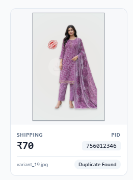 Optimized variant with ₹70 shipping cost